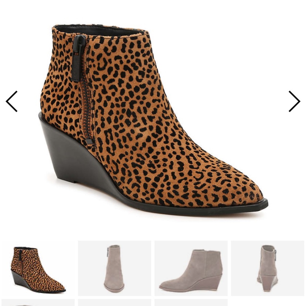 1 State Leopard Wedge Booties